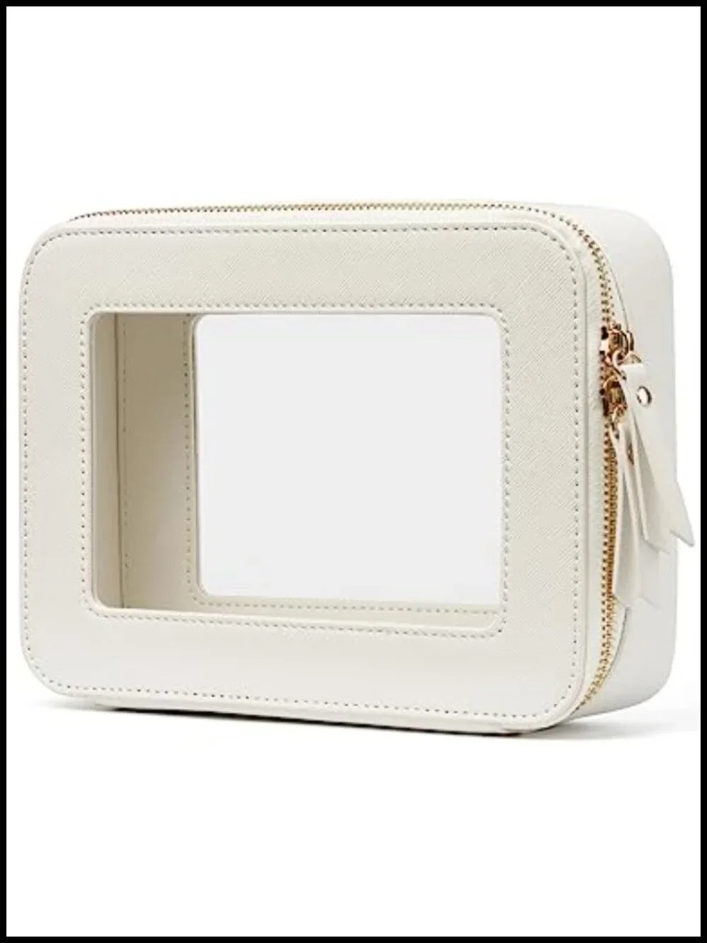 Clear Cosmetic Case With Zipper, Waterproof Faux Leather, TSA Approved Travel